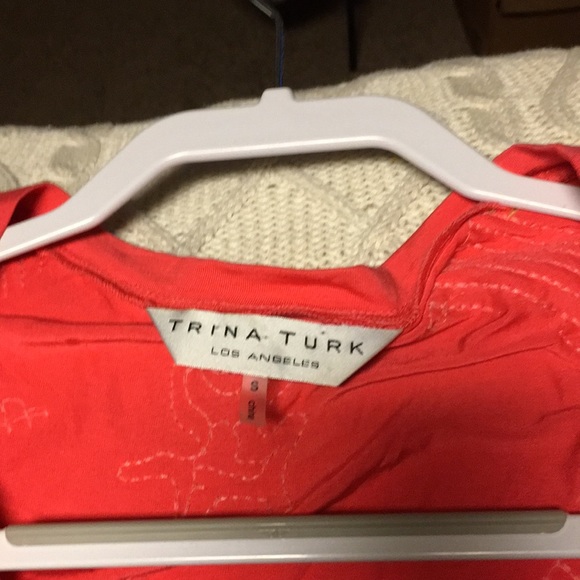 Size small coral sequined mini tshirt dress - Picture 2 of 2